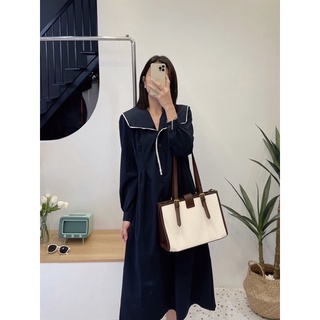 Váy dáng dài cổ bẻ style Hàn Quốc V3