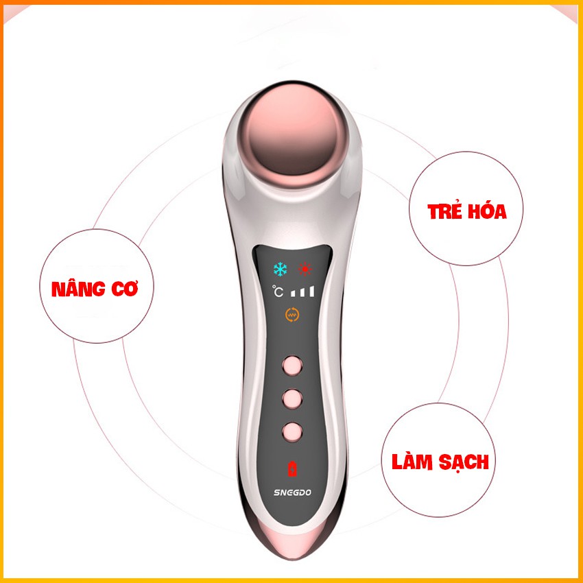 Máy massage mặt nóng lạnh cao cấp - Máy matxa cầm tay 06 chế độ - HDSD Tiếng Việt | BH 3 tháng - Mianz Beauty