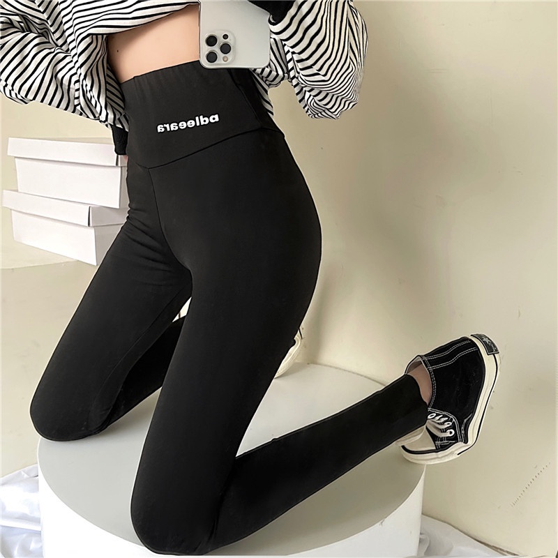 Quần dài dáng ôm in chữ thiết kế mới thời trang theo phong cách hàn quốc