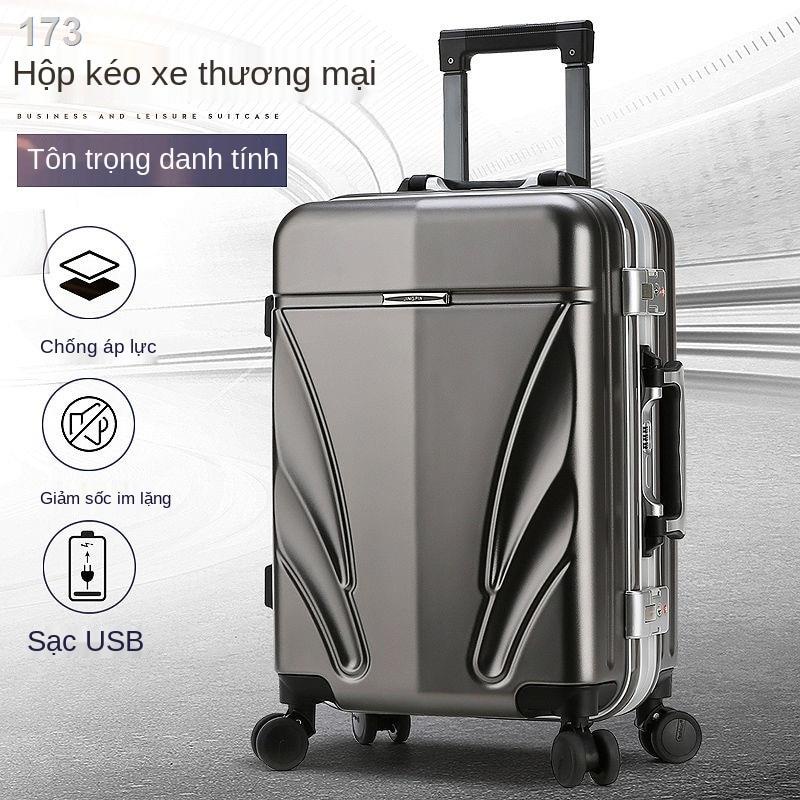 Kangaroo khung nhôm thời trang bánh xe đa năng Hộp đựng đẩy 20 inch đồ sinh viên 22 cưới nam hành lý cabin nữ