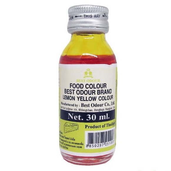 MÀU NƯỚC VÀNG CHANH HIỆU BEST ODOUR CHAI 30ML