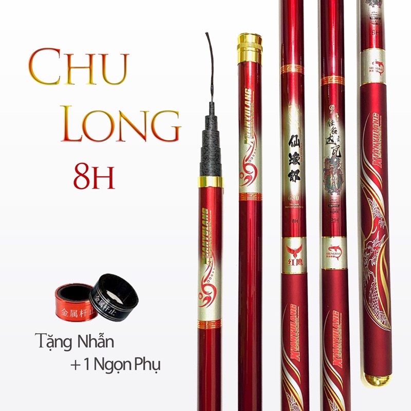 Cần câu Chu Long 8H bạo lực tặng kèm 1 ngọn và nhẫn
