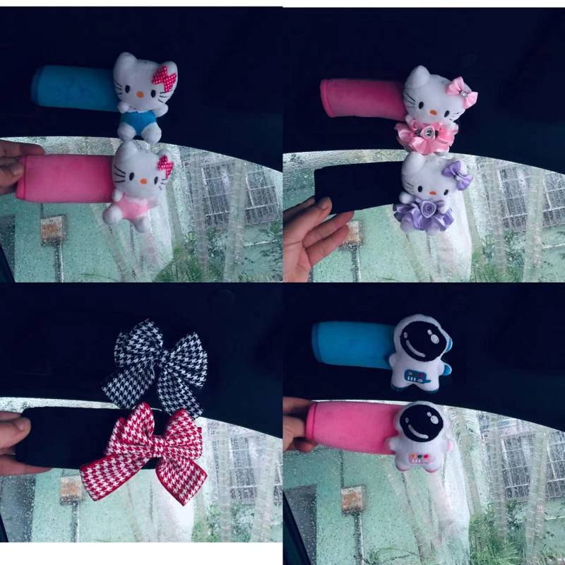 Bọc bảo vệ tay nắm cửa xe hơi/ tay phanh hình búp bê hoạt hình dễ thương mới phổ biến