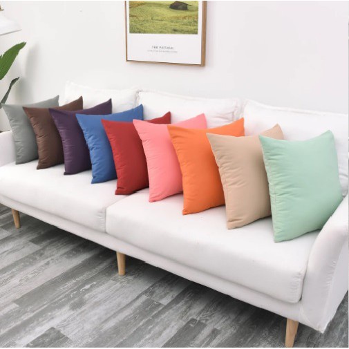 Đệm Lót Ghế Sofa Vải Oxford Màu Trơn Phối Khóa Kéo Tàng Hình 40x40