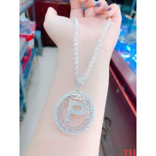 Dây chuyền bạc mặt chữ cái loại to