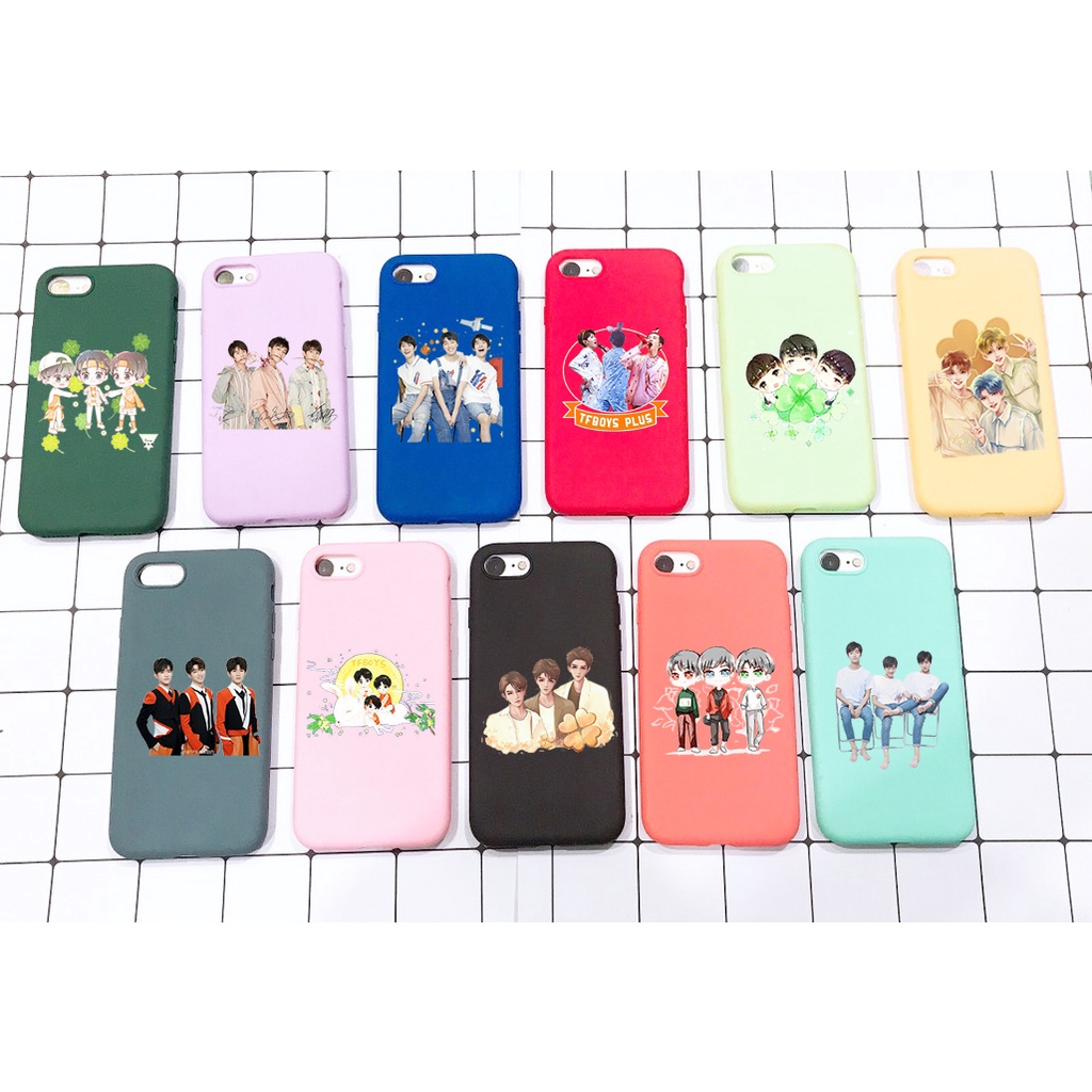 Ốp điện thoại tfboys nhiều màu không trong IP 6 7 8 X OPDI39