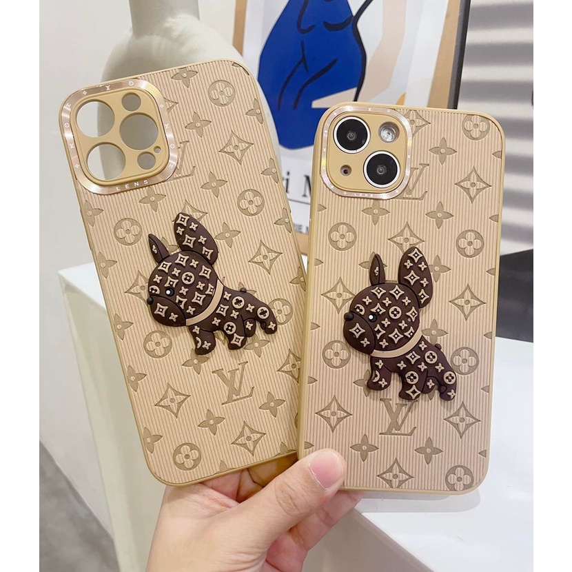 Ốp lưng iphone in hình LV bulldog mạ viền camera 7plus 8plus X Xs max 11 11promax 12 12pro 12promax 13 13pro 13promax | WebRaoVat - webraovat.net.vn