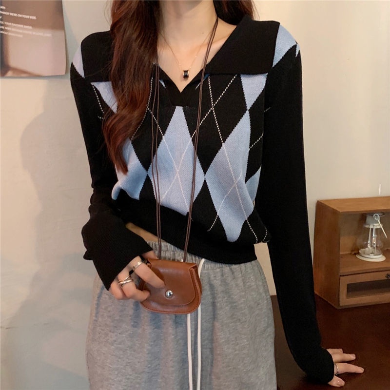 Áo Sweater Tay Dài Cổ Chữ V Thời Trang Mùa Thu Cho Nữ