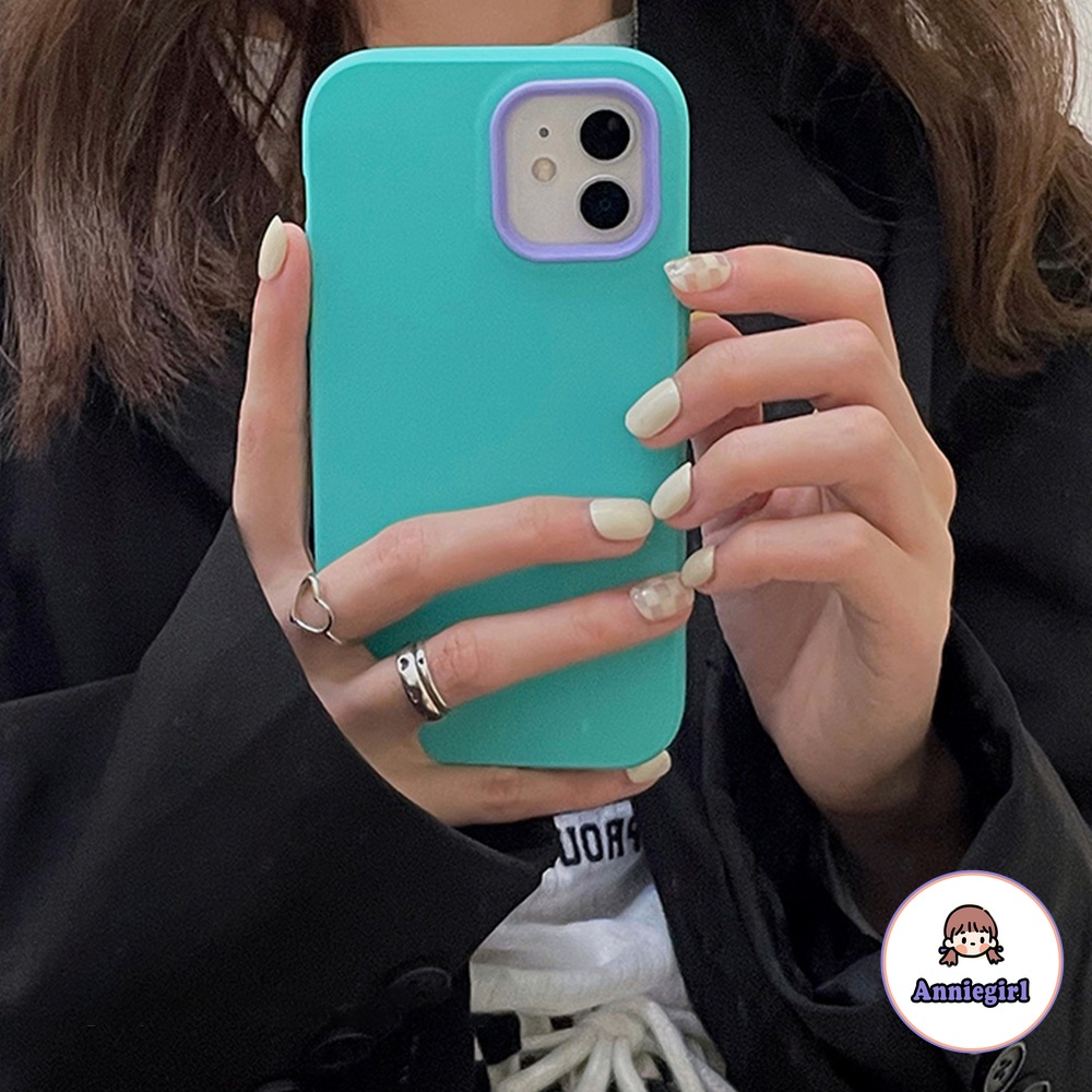 Ốp Điện Thoại Silicone Mềm Màu Kẹo Chống Sốc 3 Trong 1 Cho Iphone 14 13 12 11 Pro Max X XR 8 7 Plus