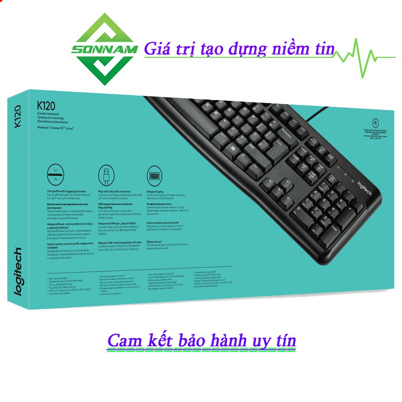 Bàn Phím Kết Nối USB Logitech K120 Chính Hãng DGW