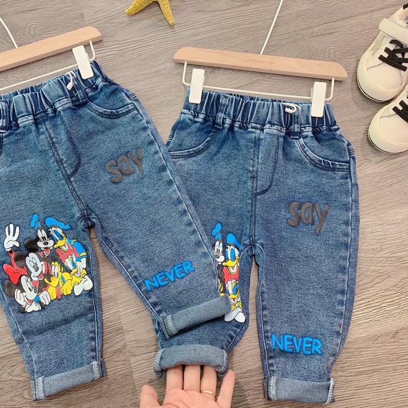 QUẦN JEANS CHO BÉ CHẤT MỀM KHÔNG THÔ RÁP