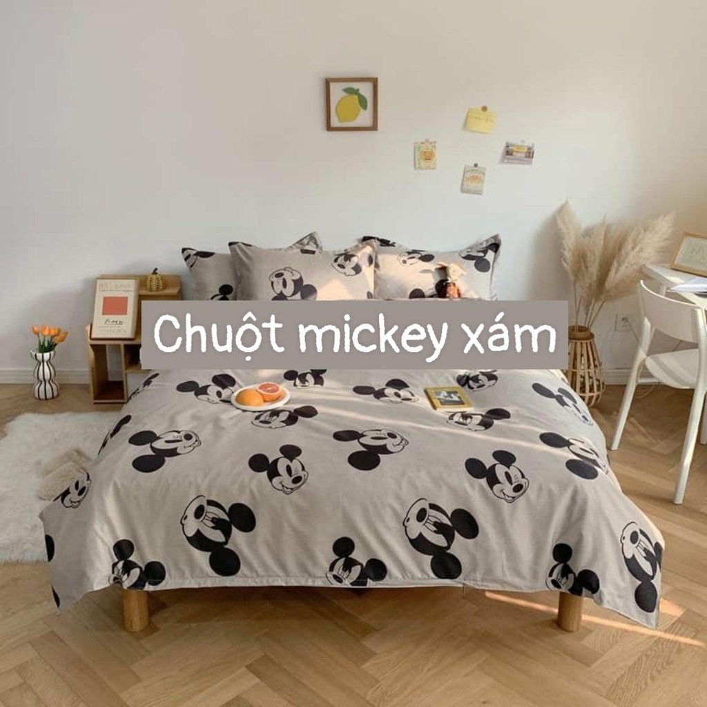 (LƯƠNG VỀ)  Bộ 5 chi tiết: VỎ CHĂN, GA, 3 VỎ GỐI vải poly cotton (Mền đắp mỏng có khoá kéo) mẫu Vũ trụ space