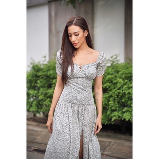 [Kisserine] Đầm lụa hoa nhí VALERIA DRESS - Đầm lụa maxi xẻ tà - váy lụa cao cấp