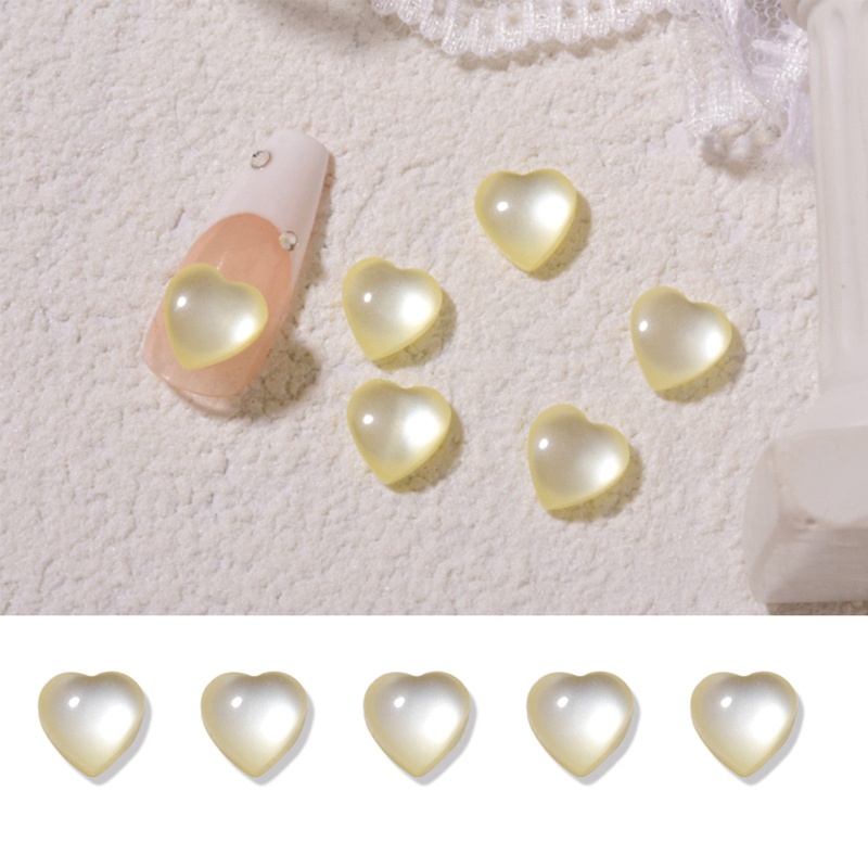 Set 5 Phụ Kiện Trang Trí Móng Tay Trái Tim Xinh Xắn Cho Người Mới Bắt Đầu