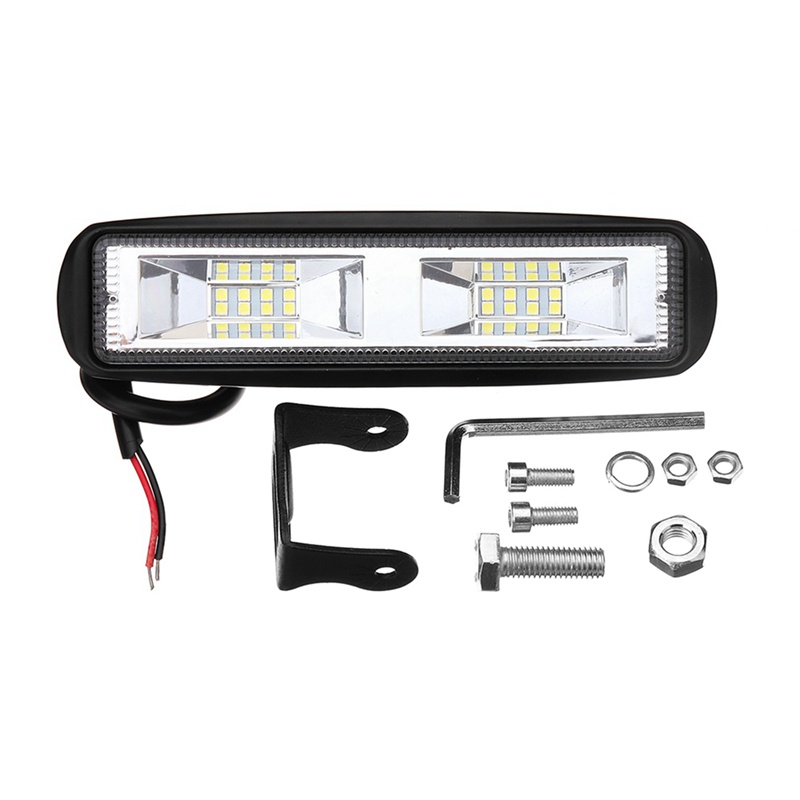 [New]2 Set Car Accessories: 1 Pcs 6 Inch 48W 16 Led Work Light Bar Flood Beam Bar & 1 Pair Car LED Light Bar Mounting Bracket