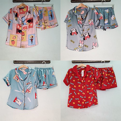 Đồ bộ pijama lụa satin cao cấp quần đùi tay ngắn - Dùng như đồ bộ nữ mặc nhà, đồ bộ đi chơi đều được - Anquachi | BigBuy360 - bigbuy360.vn