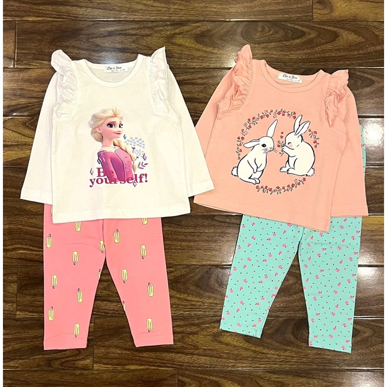 Bộ cotton dài tay cho bé gái