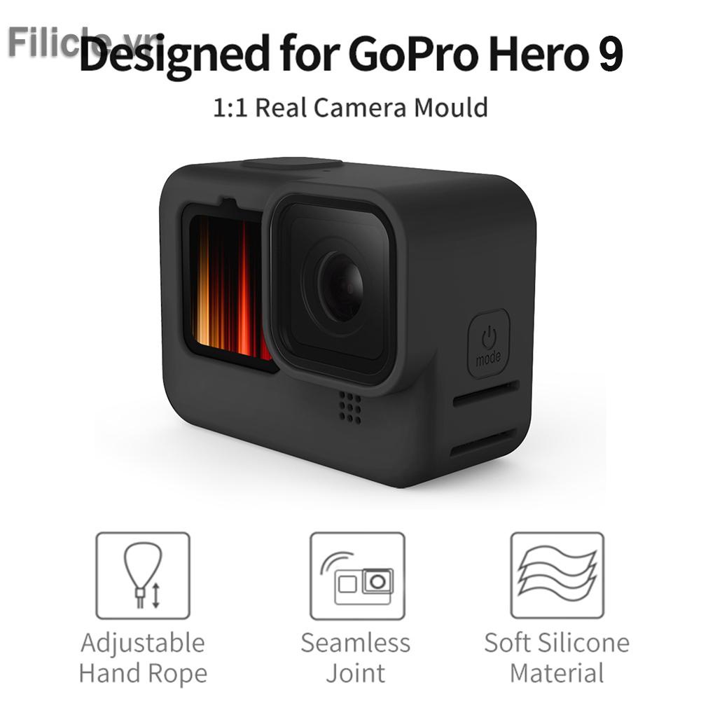 Vỏ bảo vệ bằng silicon màu đen kèm nắp ống kính cho GoPro Hero 9
 | WebRaoVat - webraovat.net.vn