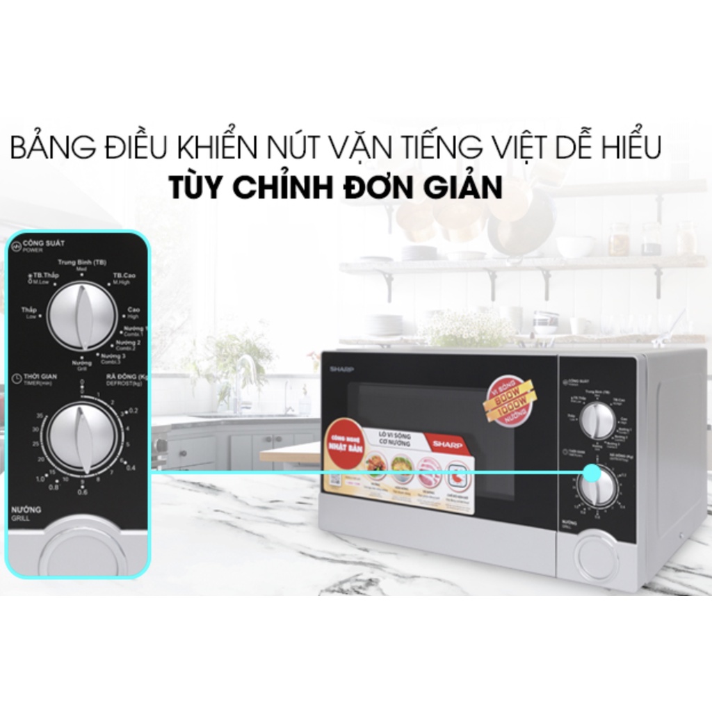 Lò vi sóng Sharp R-G302VN-S 23 lít,hàng chính hãng, bảo hành 1 năm,mới 100%