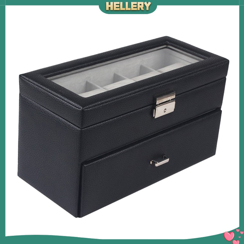 Hộp Đựng Đồng Hồ 2 Tầng 20 Ngăn Có Nắp Đậy Tiện Dụng