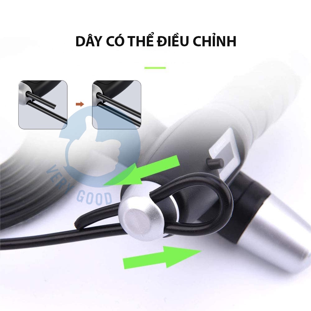 Dây nhảy thể lực đàn hồi 2.9m giảm cân có nhiều mắt đếm số, hỗ trợ tập luyện thể dục, thể thao tại nhàmeomeo