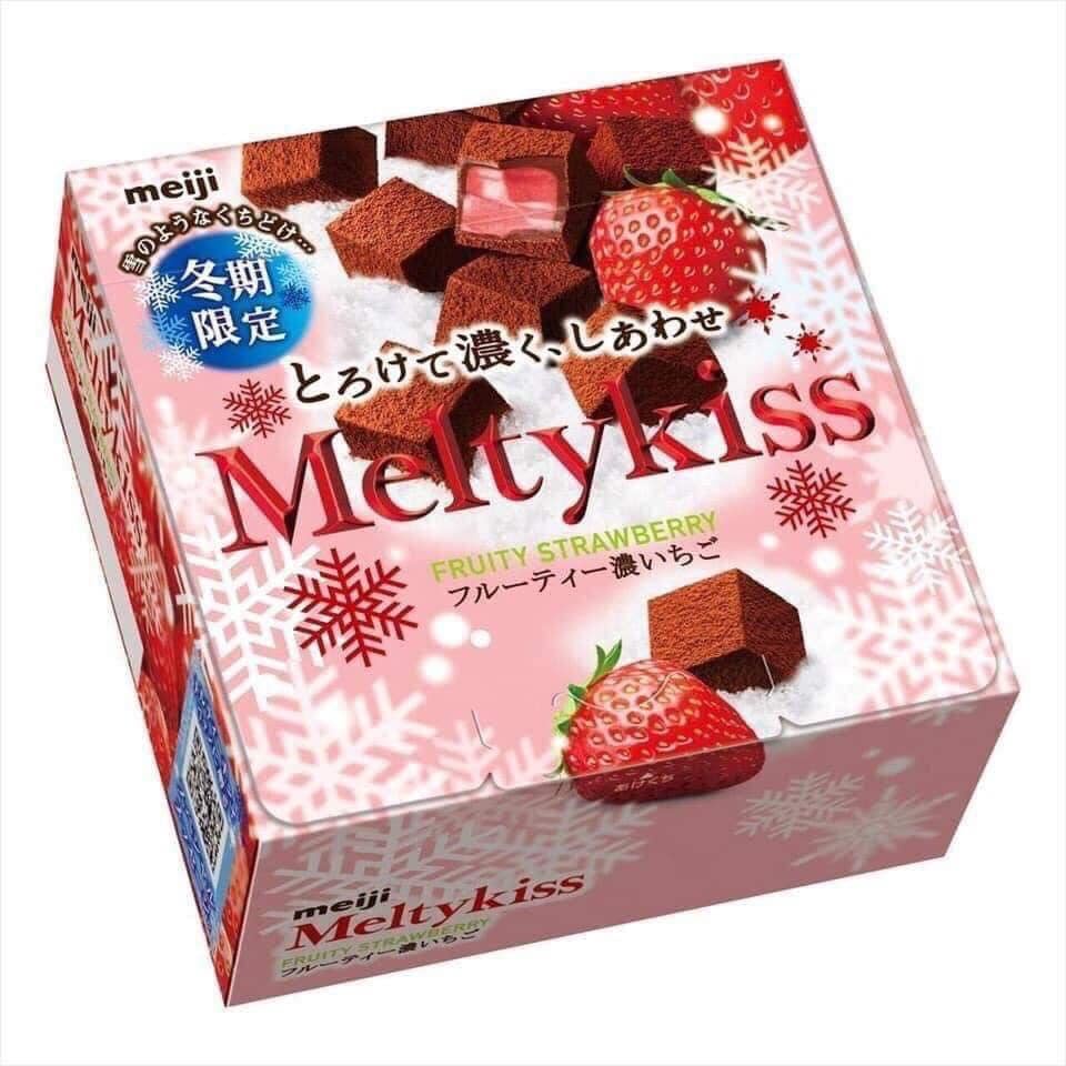 Socola Tươi Melty Kiss Meiji Nội Địa Nhật Bản 56G Vị Trà Xanh Cacao Vani Dâu Date 9/2022