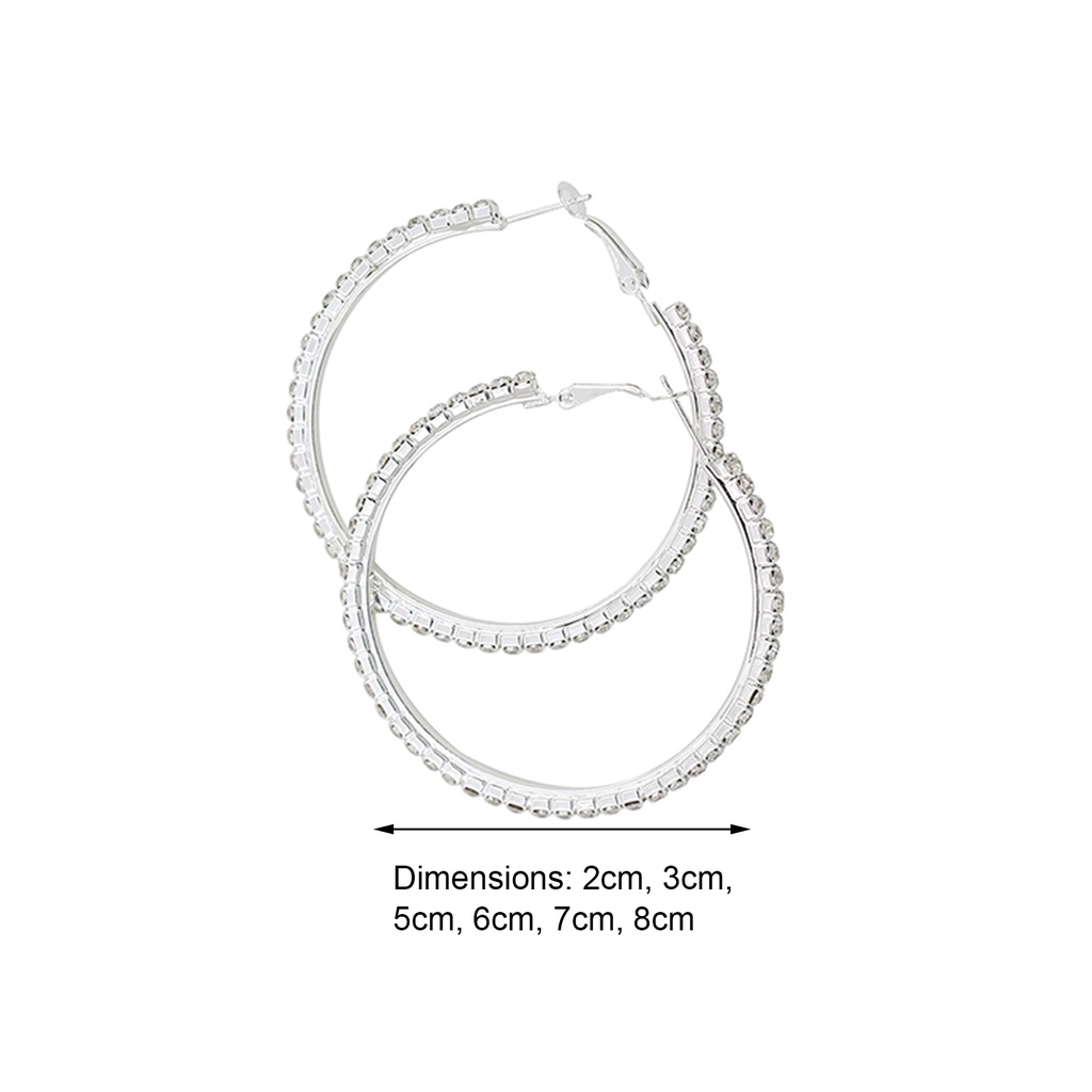 Cặp khuyên tai dạng vòng đính đá nhân tạo thời trang cho nữ