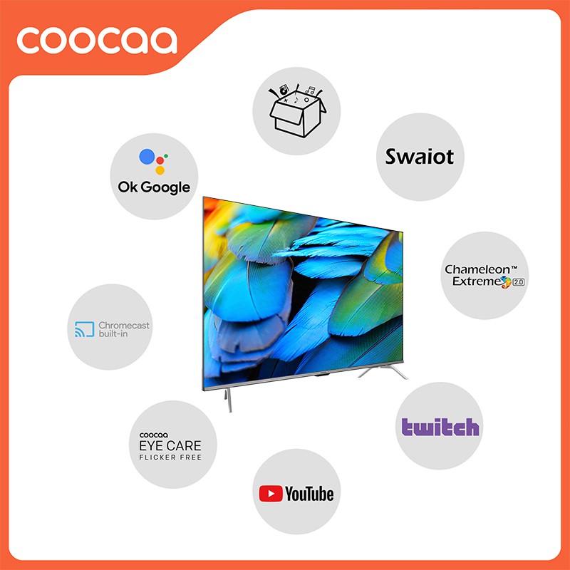 [Mã ELBAU7 giảm 7% đơn 5TR] Smart Tivi Coocaa Android 10 4K UHD 55 inch - Model 55S6G PRO SILVER - Miễn phí lắp đặt