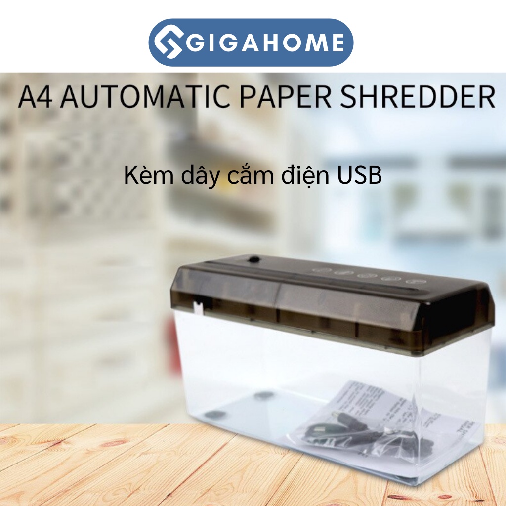 Máy Cắt Giấy, Hủy Tài Liệu Tự Động GIGAHOME Có Thể Lắp Pin Khi Không Có Điện 1008