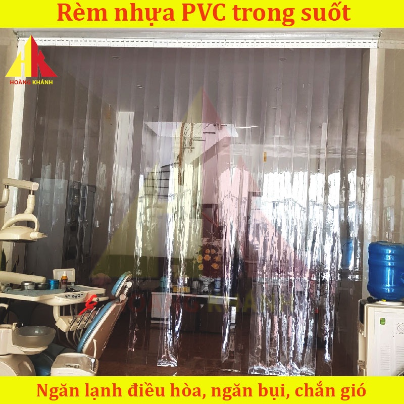 Rèm nhựa PVC ngăn lạnh điều hòa HOANGKHANH  Rèm ngăn lạnh giá rẻ - Màn nhựa PVC trong suốt