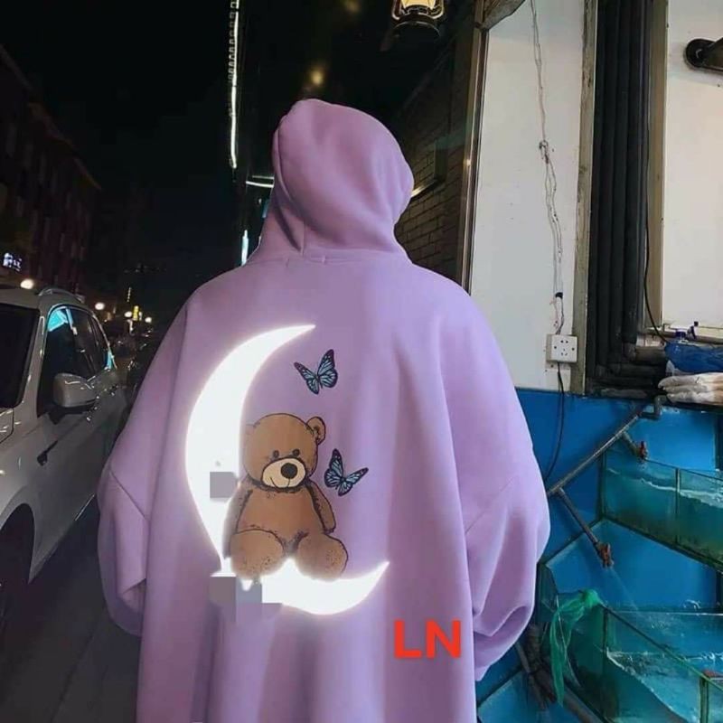 Áo hoodie  ngồi cung trăng phản quang