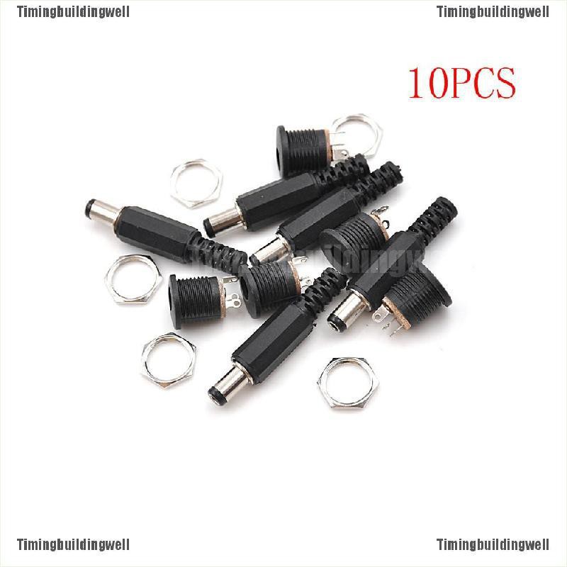 Set 10 Đầu Nối Ổ Cắm Cái + Phích Cắm Đực 5.5 * 2.5 mm DC022