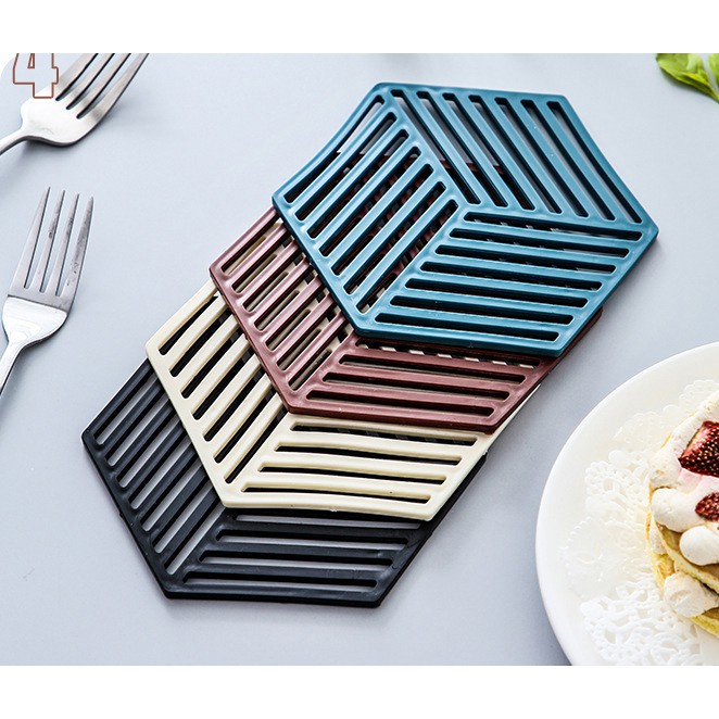 Miếng Lót Bát Đĩa Chống Trơn Trượt  Cách Nhiệt Chất Liệu Silicon Họa Tiết Hình Học 88294  GIA DUNG STORE88