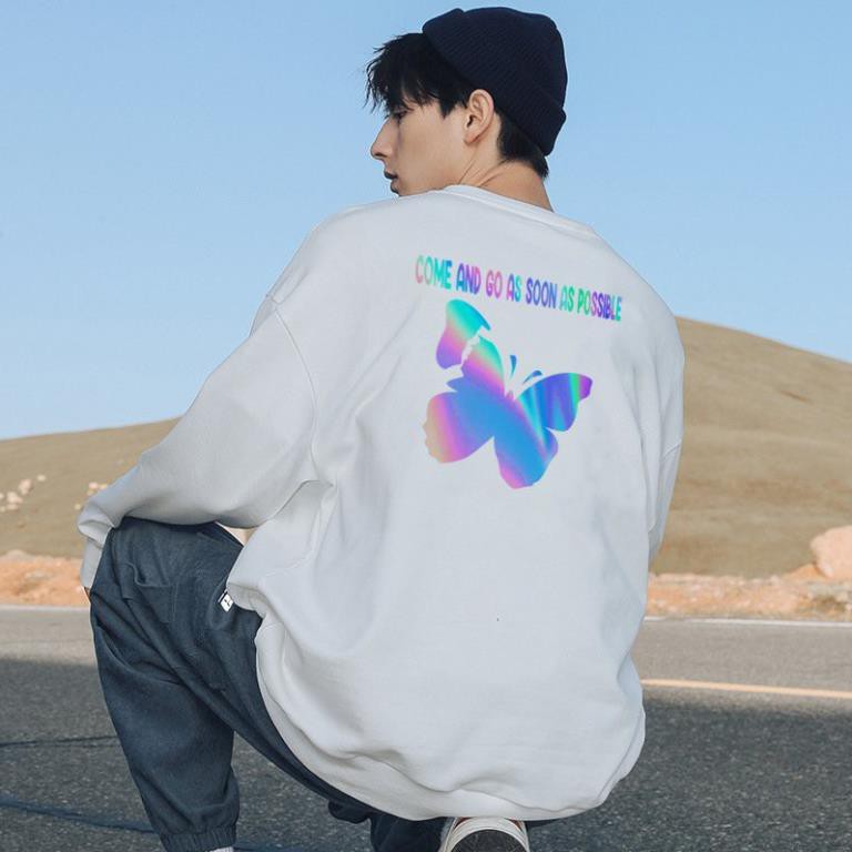 Áo Sweater Con Bướm Phản Quang, Aó Nỉ Dài Tay Nam Nữ Cá Tính - AS08 | BigBuy360 - bigbuy360.vn