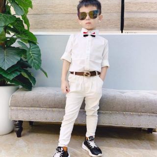 Sơ mi trắng soái ca bé trai hàng chất
