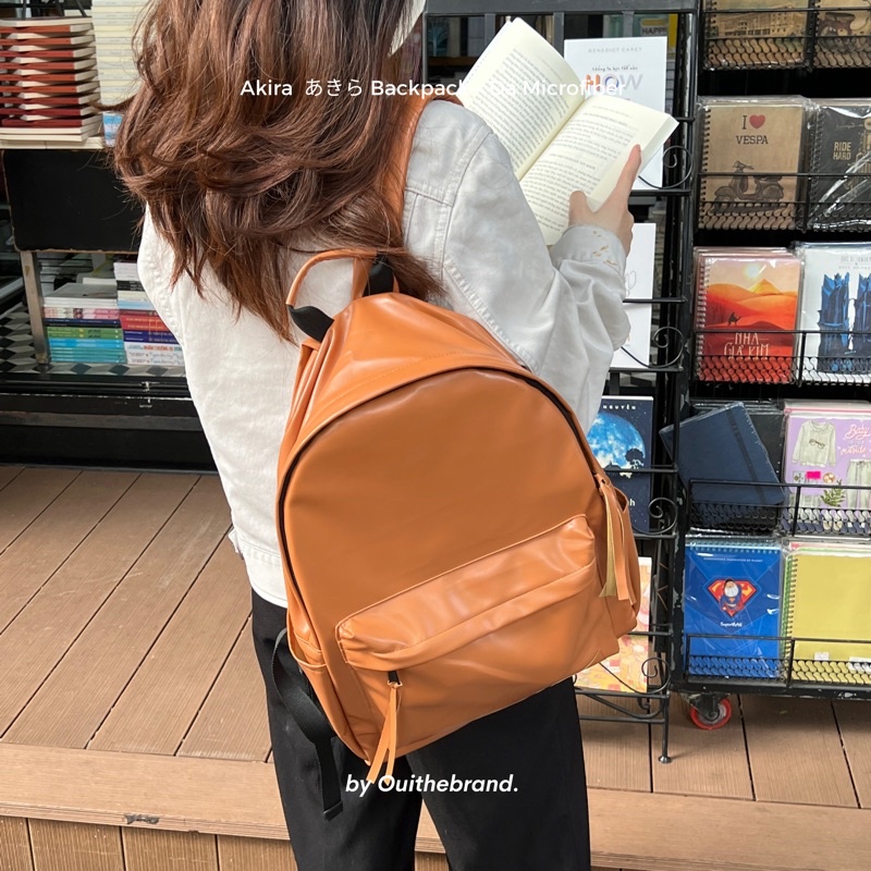 [ TẶNG KÈM QUÀ &amp; TÚI VẢI ] Akira Backpack - Balo Da Chống Nước Thiết Kế Nhật Bản Gọn Nhẹ Ouithebrand