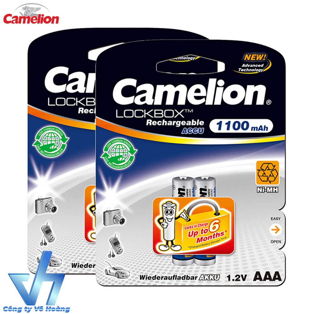 Bộ 4 pin sạc Camelion 1100mAh AAA (tem Hợp Lực)