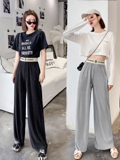 Quần ống rộng cạp cao
