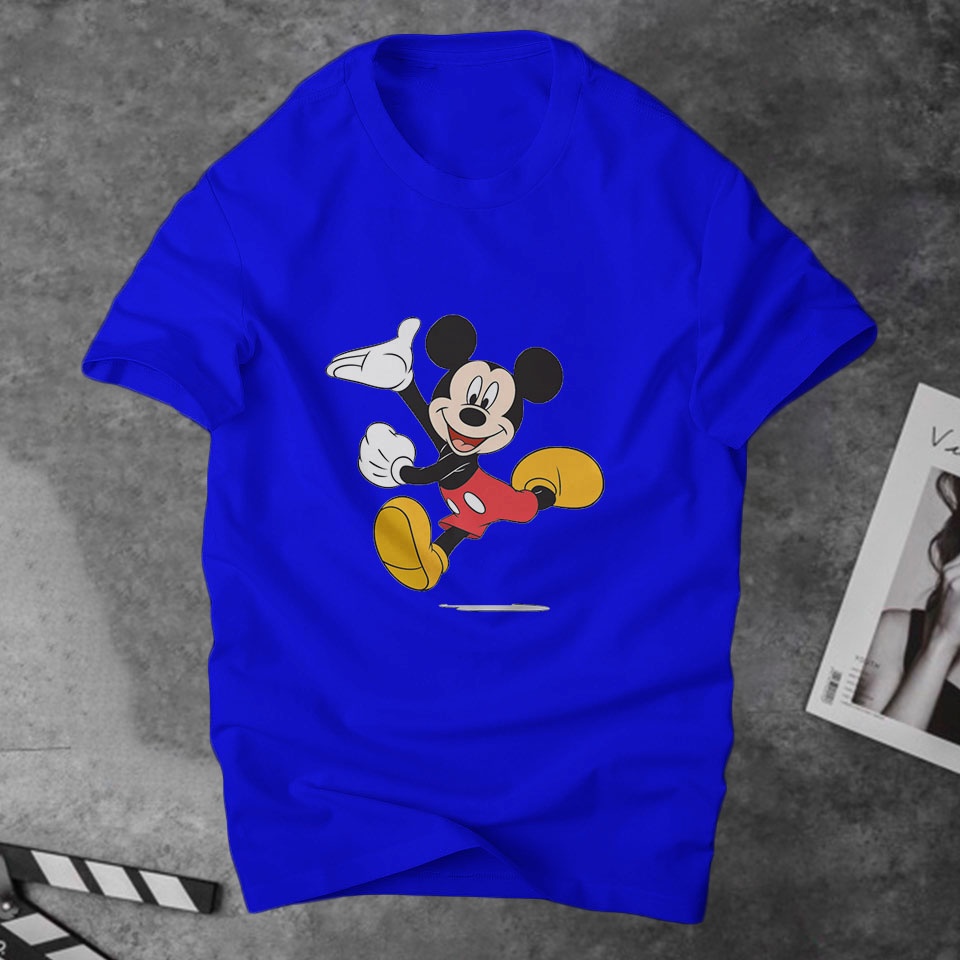 Áo Thun Nam Cổ Tròn Chuột Mickey Cao Cấp Tay Ngắn, chất cotton bề mặt vải mềm Mịn cực hot