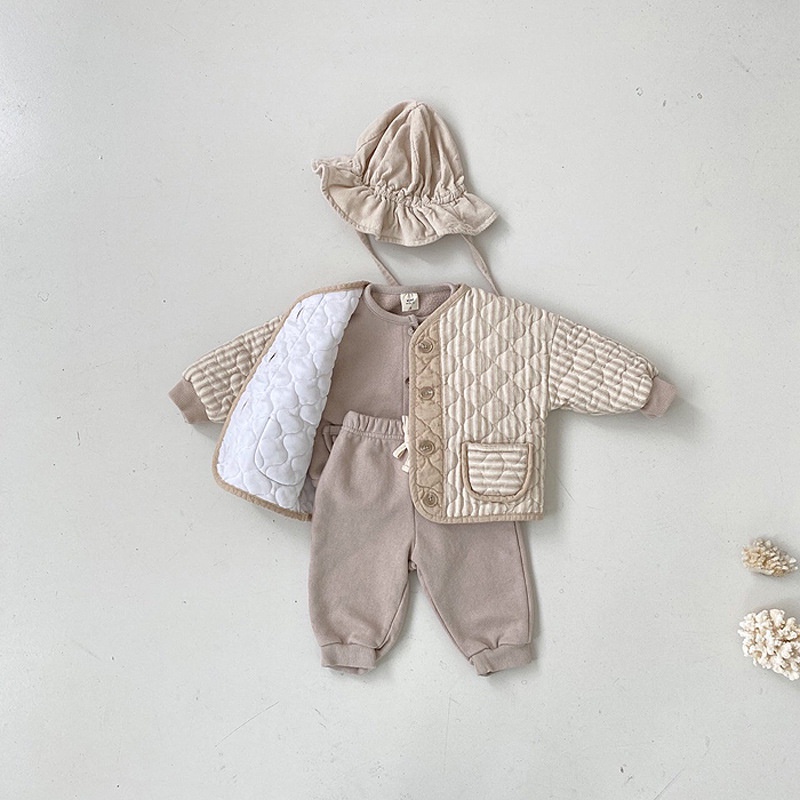 Autumn Baby Girls and Boys Retro Diamaond Pattern Jacket