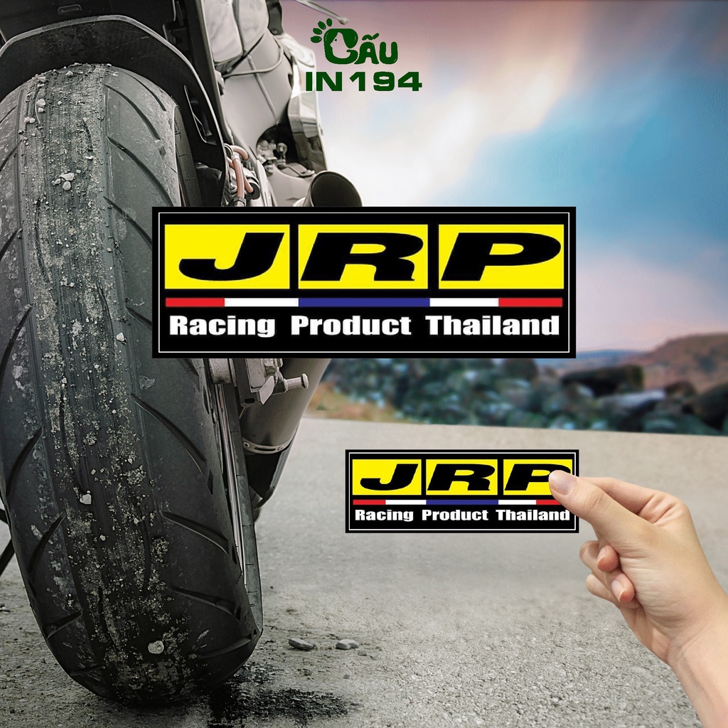 Tem decal dán xe IN194 nhãn dán cao cấp chất liệu decal nhựa cao cấp - 4 x 9cm - JRP ThaiLand