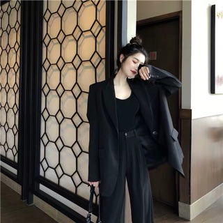 (Order) SET ÁO BLAZER OVERSIZE QUẦN RỘNG ULZZANG (ảnh thật)