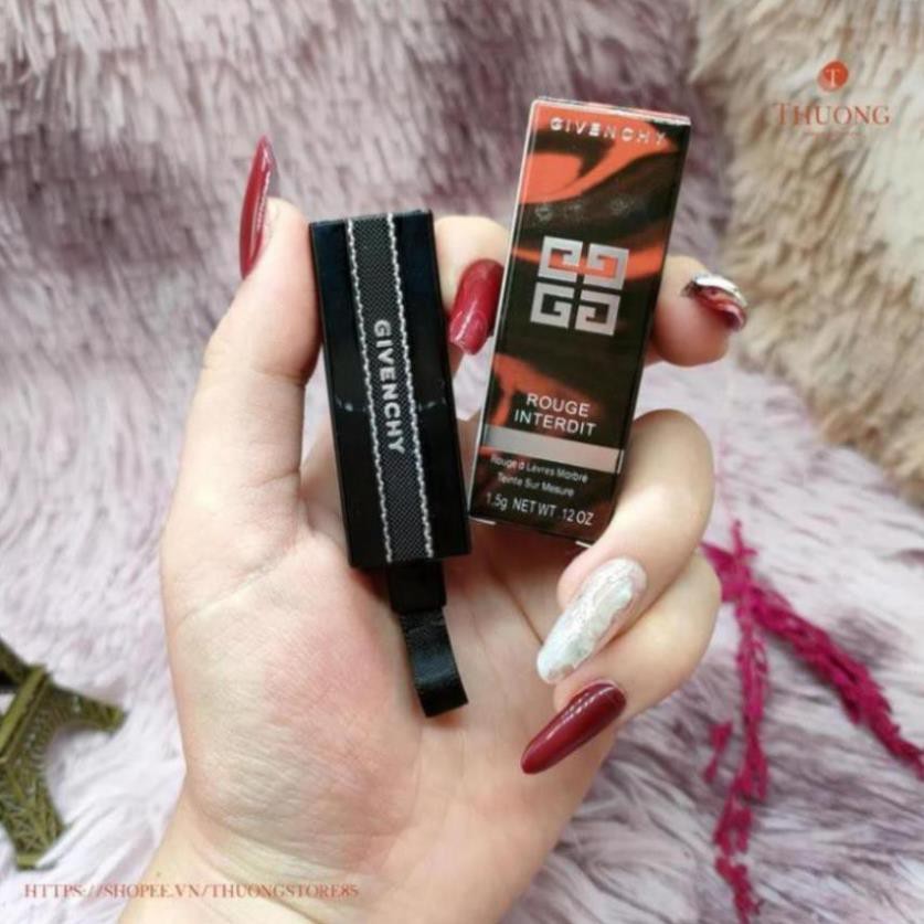 Son Givenchy Rouge Interdit Lipstick màu 25 Rouge Revelateur mini 1.5g | BigBuy360 - bigbuy360.vn