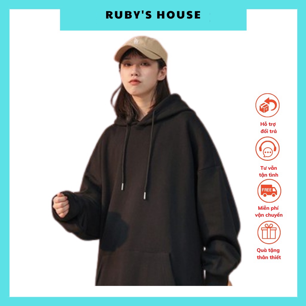 Áo khoác nỉ Hoodie Trơn Nam, Nữ, Trễ vai, Hoodie Basic Unisex Nỉ From Rộng ba màu hot 2021 | BigBuy360 - bigbuy360.vn