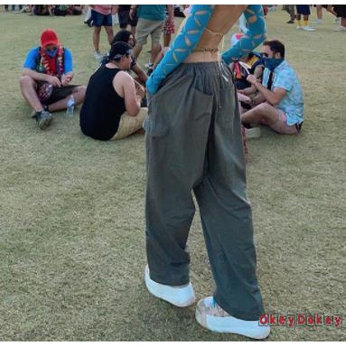 Quần Dài Ống Rộng Lưng Thấp Phong Cách Hip Hop Cổ Điển Cho Nữ