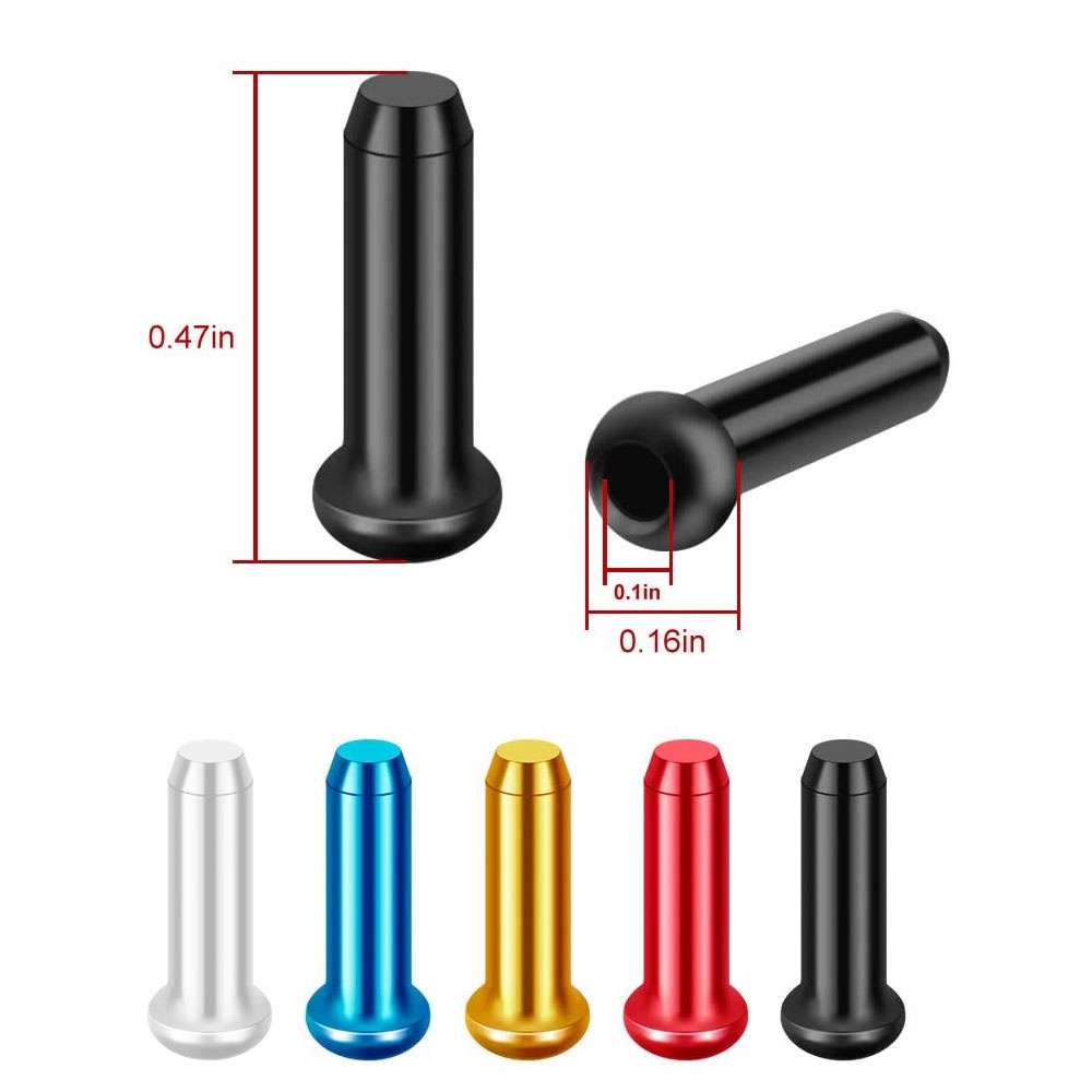 Đầu bọc dây cáp phanh xe đạp bằng nhôm nhiều màu sắc