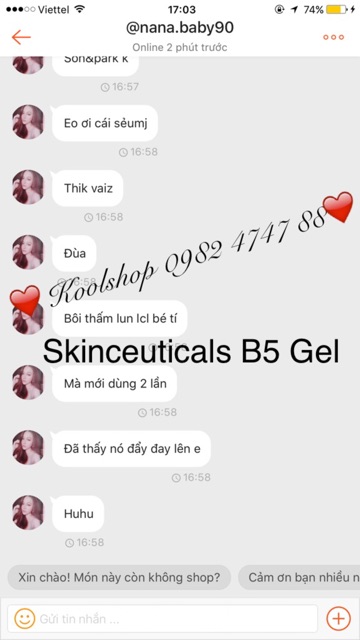 ☘️BẢN MỸ-MẪU THỬ☘️Tinh chất cấp nước SkinCeuticals Hydrating B5 Moisture Enhancing Gel cực hot-cực thích!