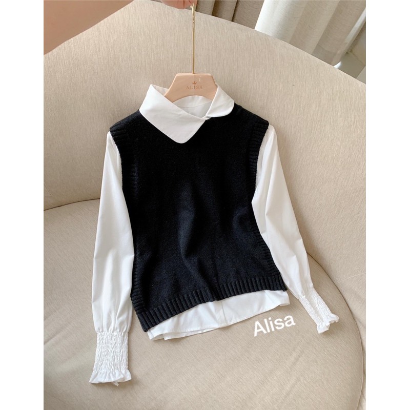 Set áo somi kèm gile len và đai - ALISA | BigBuy360 - bigbuy360.vn