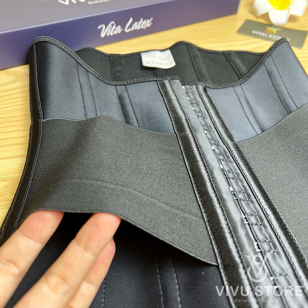 Đai nịt bụng Vita Latex Sline 13 xương che mỡ lưng, giảm mỡ bụng. Tặng kèm lót liner và thước dây