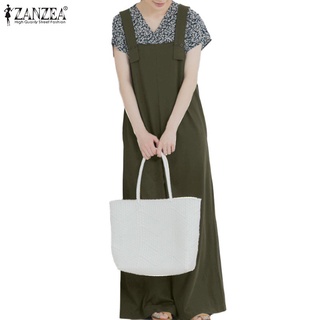 Jumpsuit ZANZEA không tay cổ vuông ống rộng hợp thời trang cho nữ